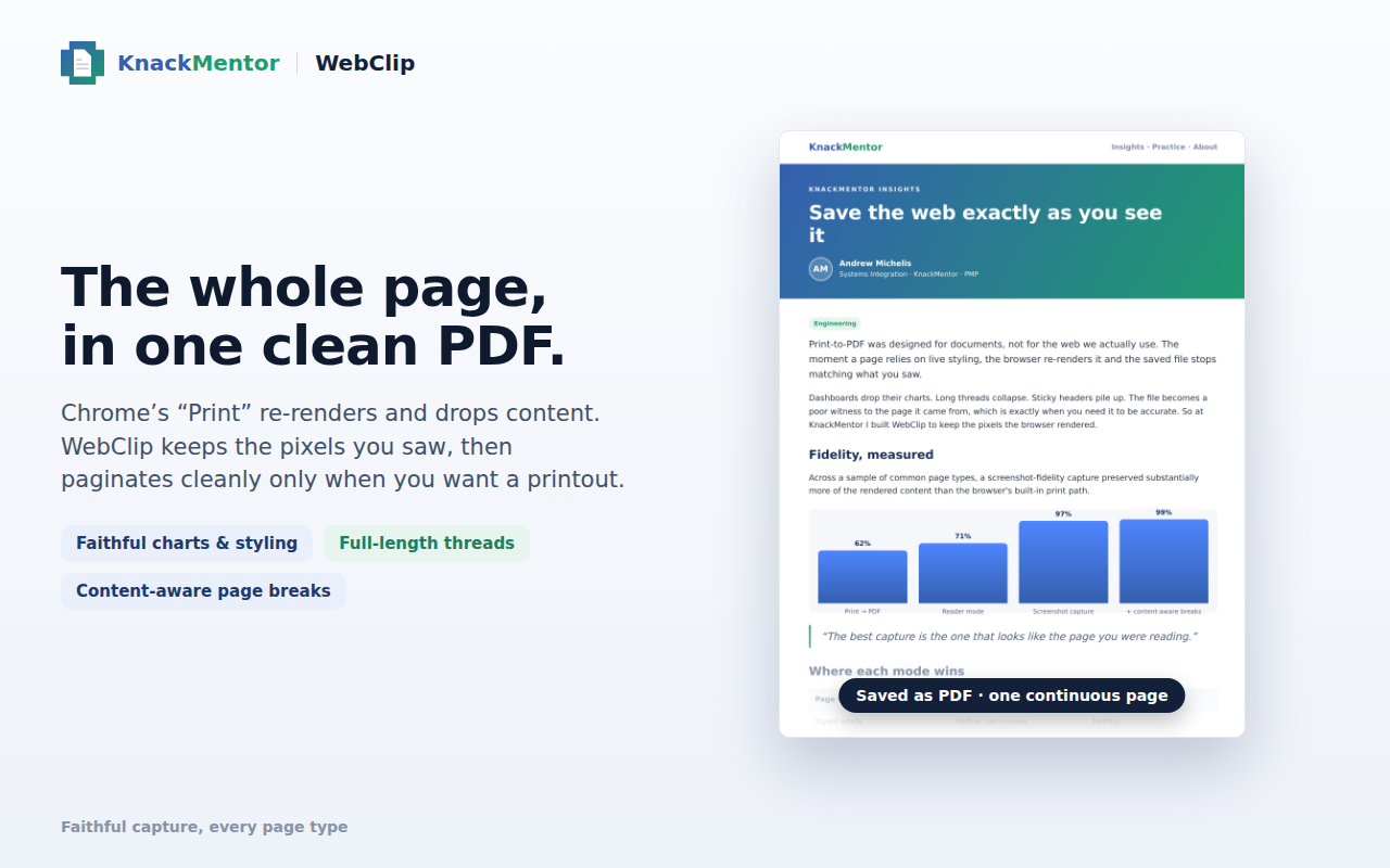 A styled article saved by WebClip to a PDF, exactly as rendered